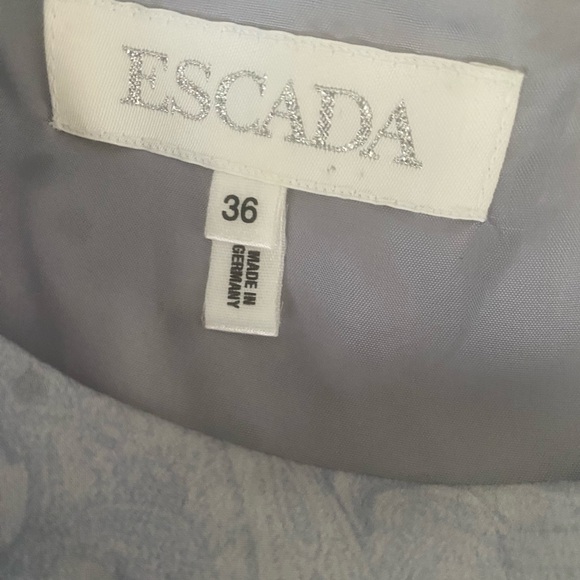 Escada 100% Silk Sleeveless Women’s Dress - Dusty Blue Size 36 (USA size 6) - Picture 4 of 15